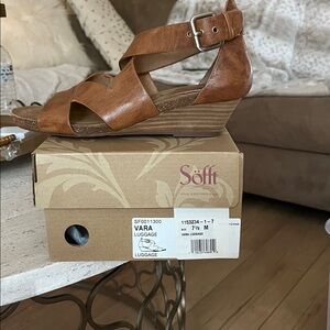 Söfft Brown Wedge Sandals